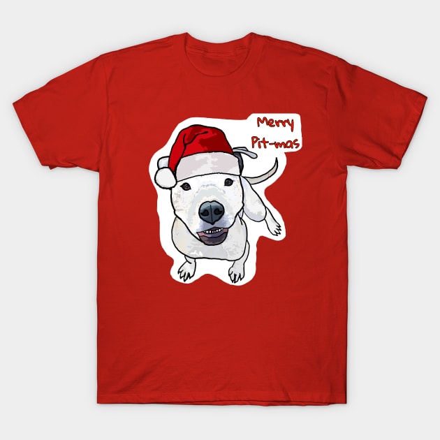 Merry Pitmas (white) T-Shirt by Underbite Boutique